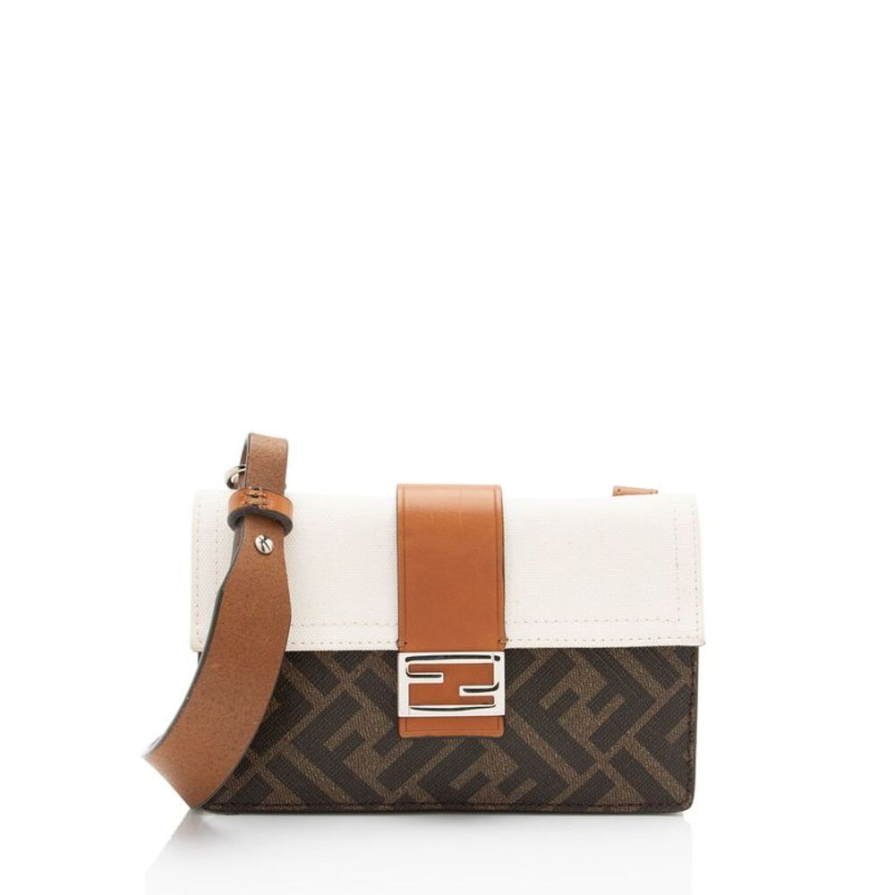 Fendi Zucca FF Canvas Baugette Crossbody